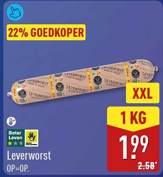 Leverworst XXL 1 kg 22% goedkoper