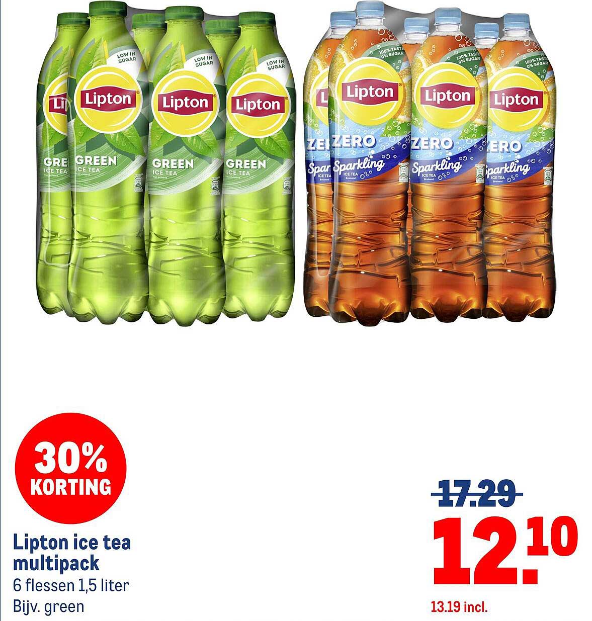 Lipton ice tea multipack 6 flessen 1,5 liter Bijv. green 30% KORTING
