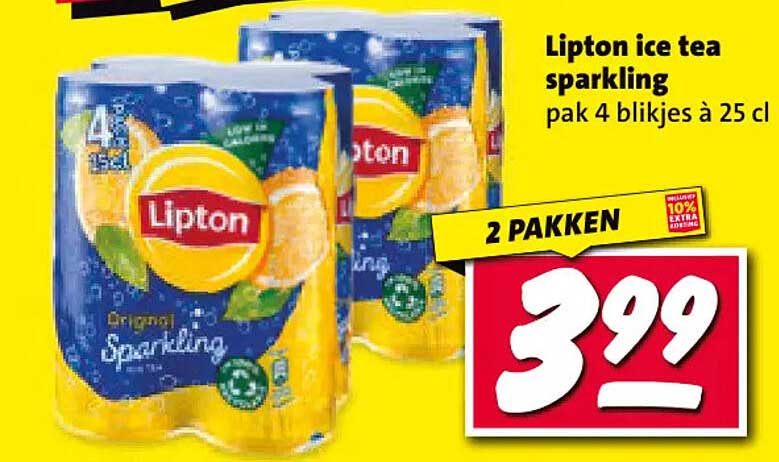 Lipton ice tea sparkling pak 4 blikjes à 25 cl 2 pakken