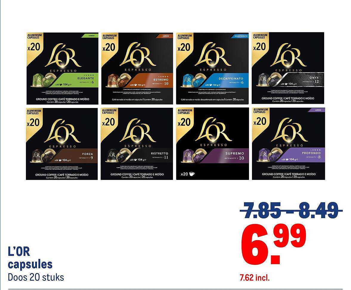 L'OR capsules Doos 20 stuks