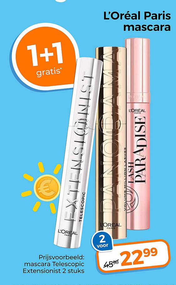 L'Oréal Paris mascara 1+1 gratis