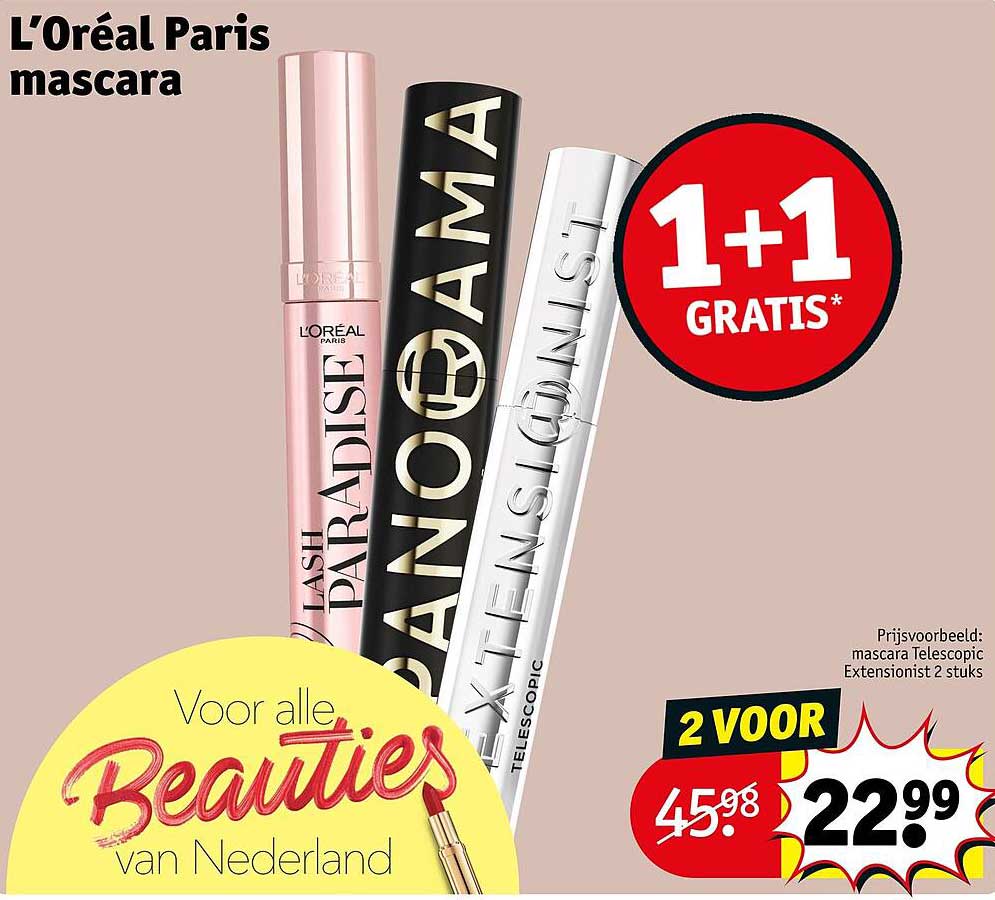 L'Oréal Paris mascara 1+1 GRATIS*