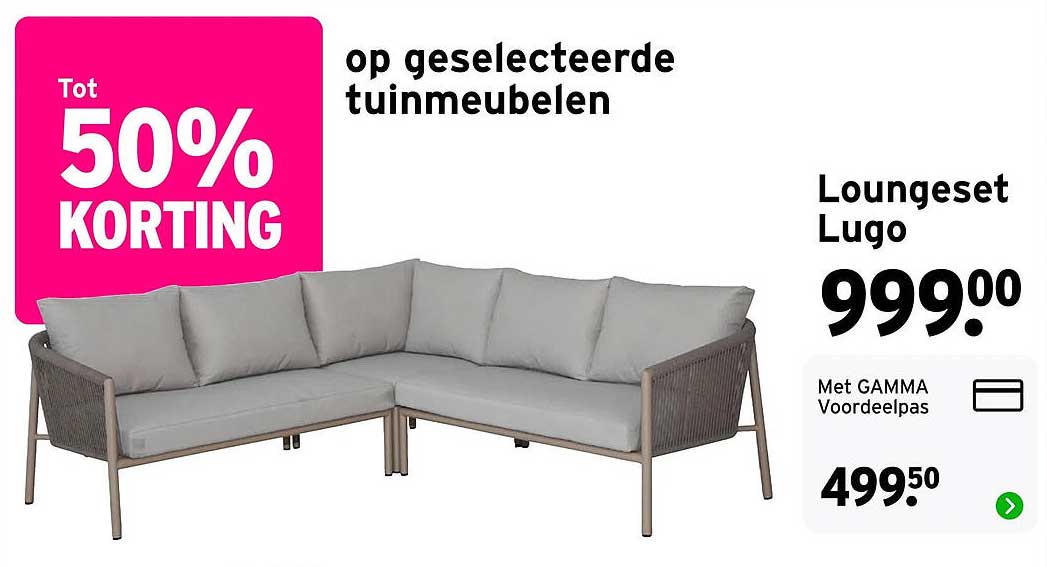 Loungeset Lugo - op geselecteerde tuinmeubelen