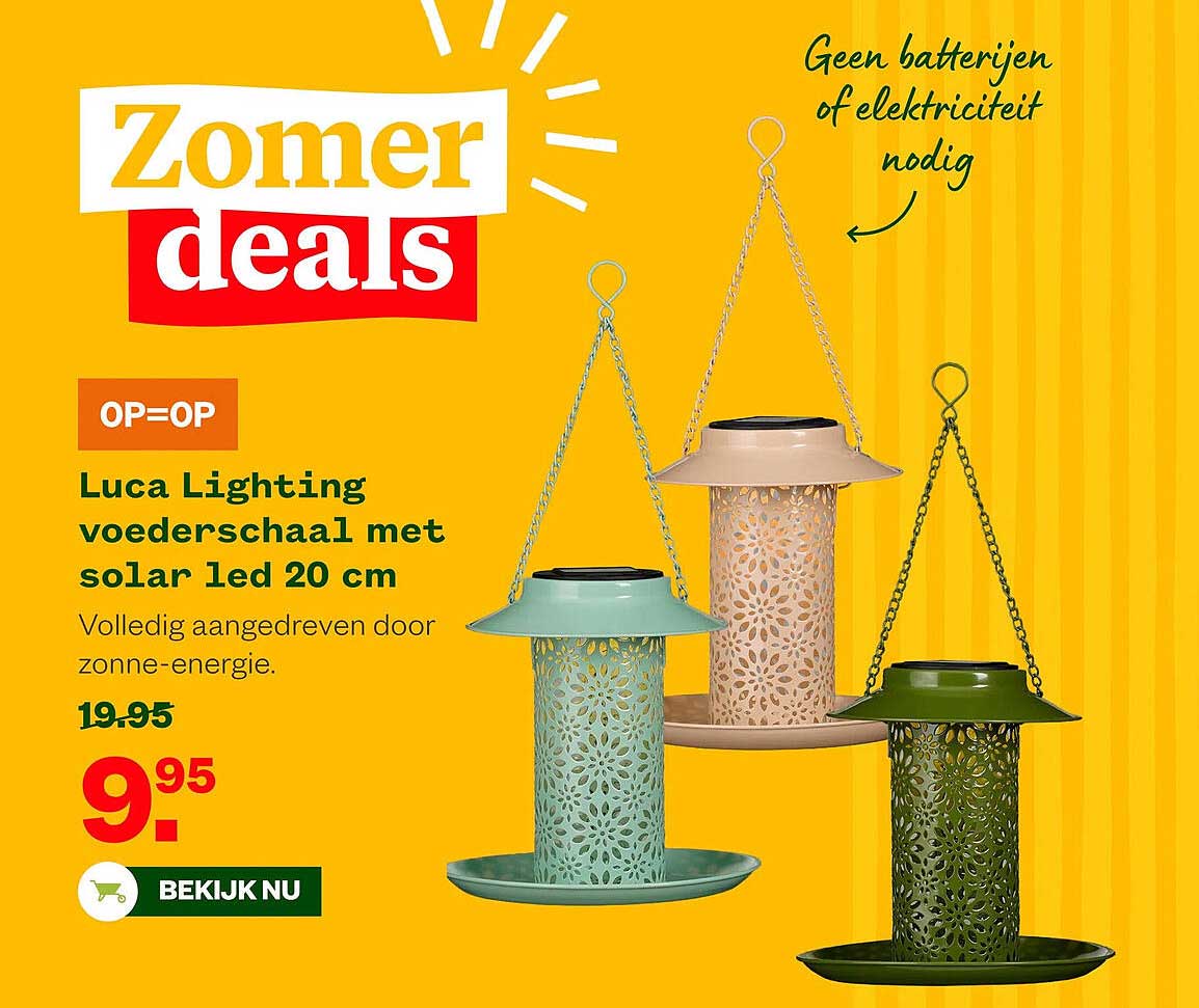 Luca Lighting voeder schaal met solar led 20 cm