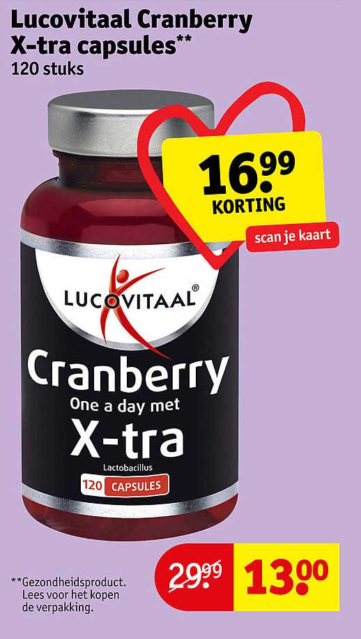 Lucovitaal Cranberry X-tra capsules** 120 stuks