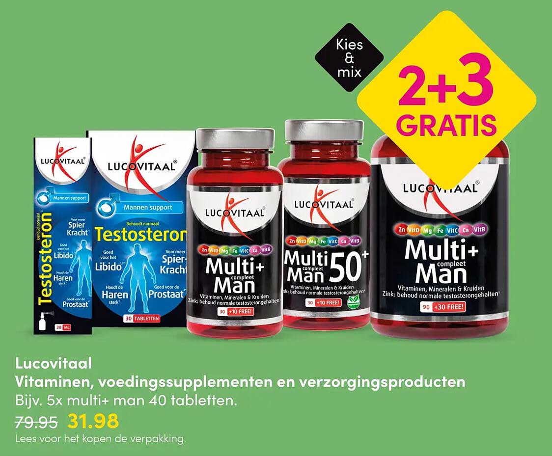 Lucovitaal Vitaminen, voedingssupplementen en verzorgingsproducten Kies & mix 2+3 GRATIS
