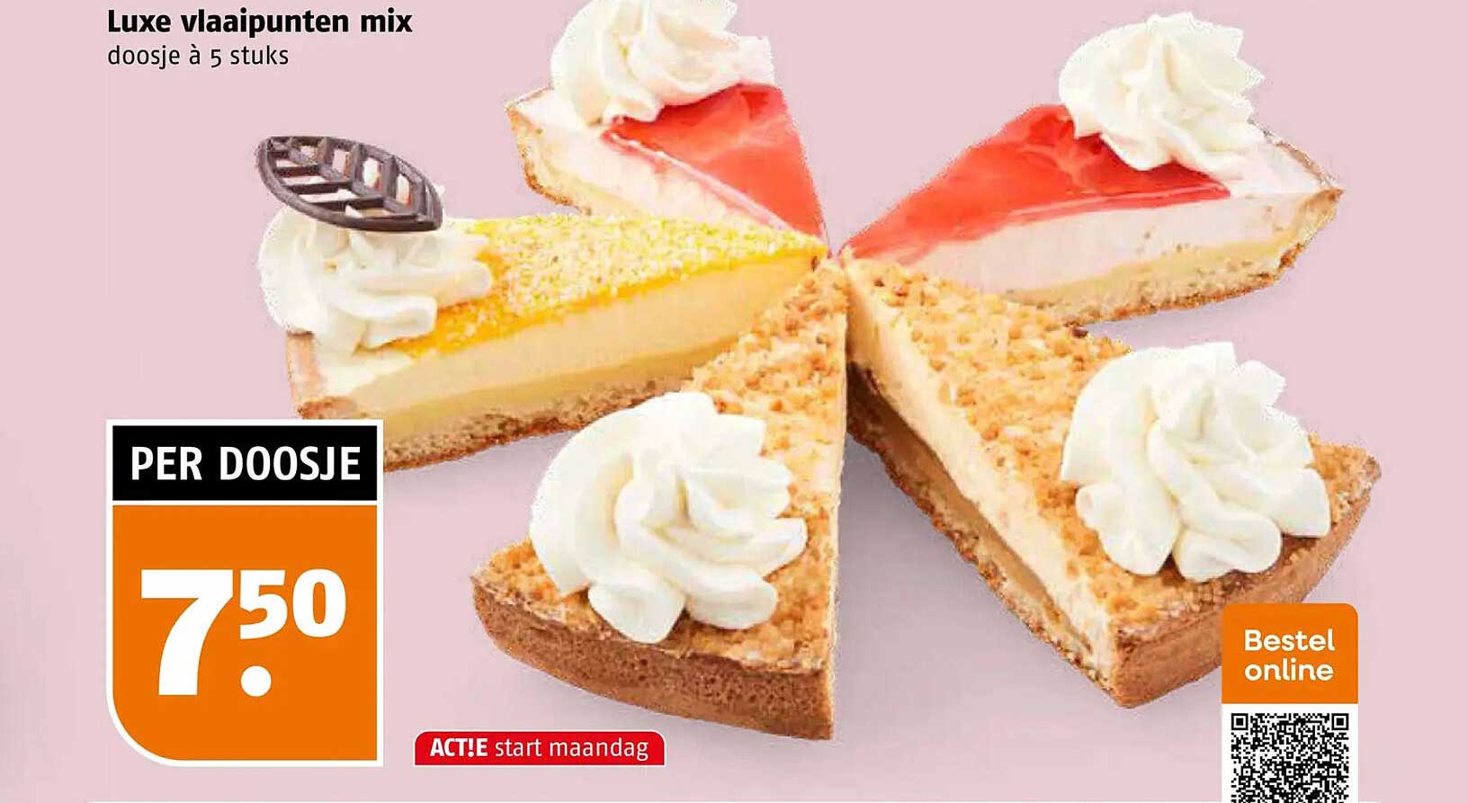 Luxe vlaaipunten mix doosje à 5 stuks