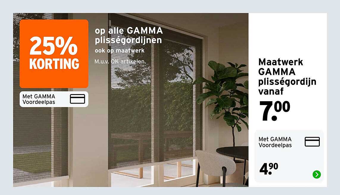 Maatwerk GAMMA plisségordijn vanaf