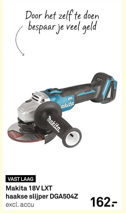 Makita 18V LXT haakse slijper DGA504Z excl. accu