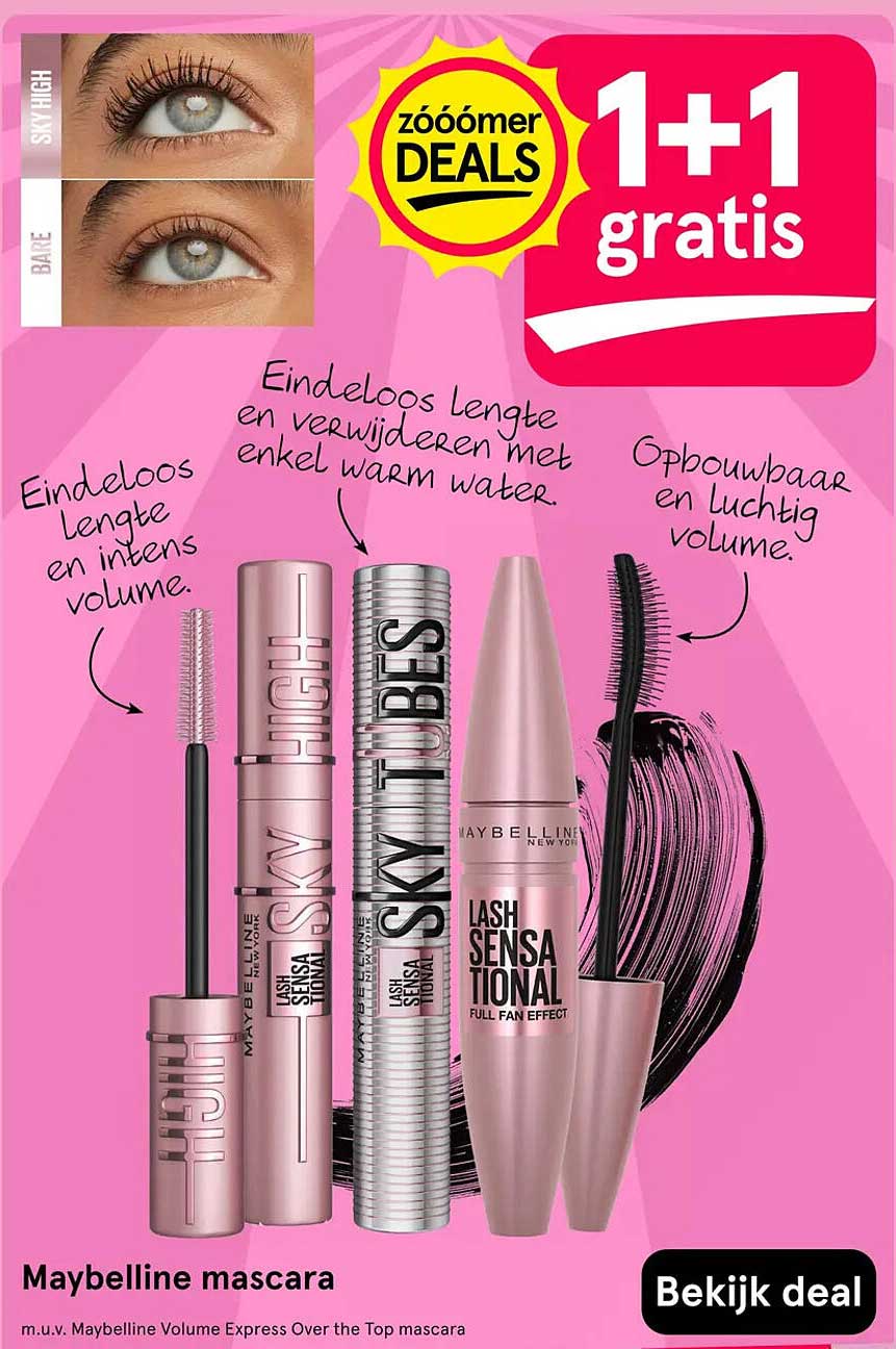 Maybelline mascara 1+1 gratis