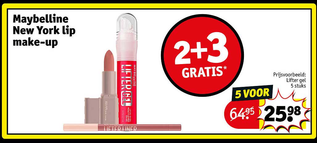 Maybelline New York lip make-up 2+3 GRATIS*