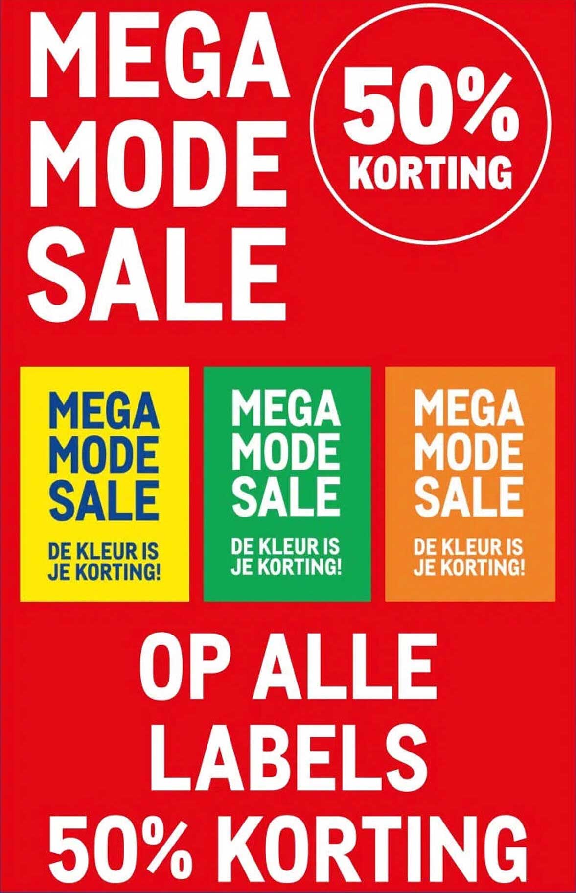 MEGA MODE SALE OP ALLE LABELS 50% KORTING