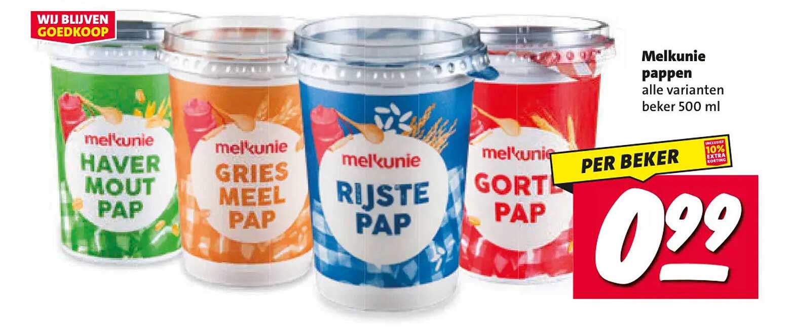 Melkunie pappen alle varianten beker 500 ml
