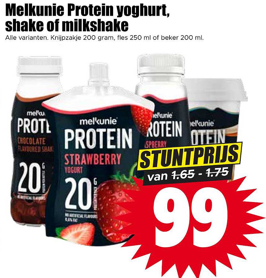 Melkunie Protein yoghurt, shake of milkshake