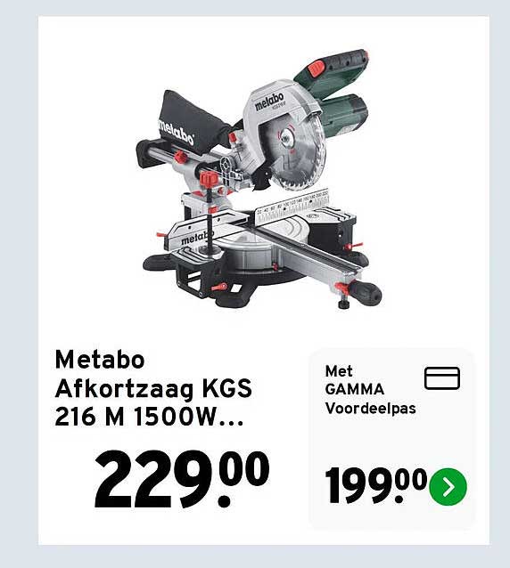 Metabo Afkortzaag KGS 216 M 1500W...