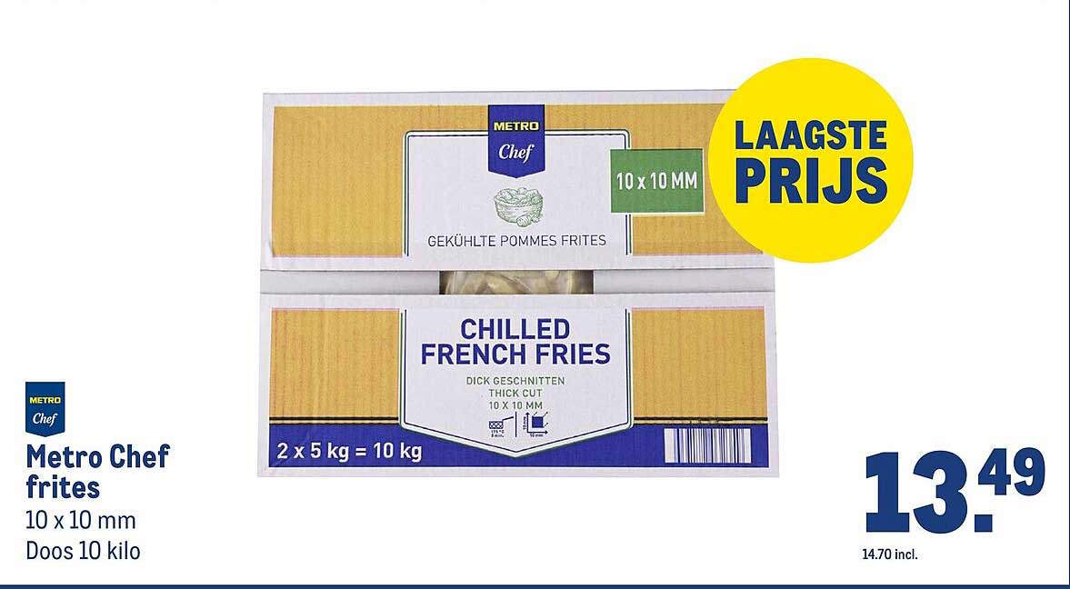 Metro Chef frites 10 x 10 mm Doos 10 kilo