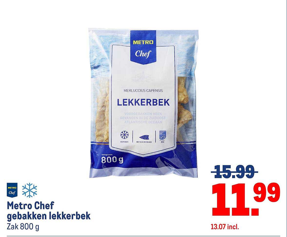 Metro Chef gebakken lekkerbek Zak 800 g