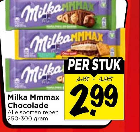 Milka Mmmax Chocolade Alle soorten repen 250-300 gram