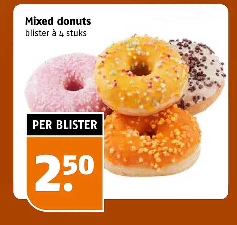 Mixed donuts blister à 4 stuks