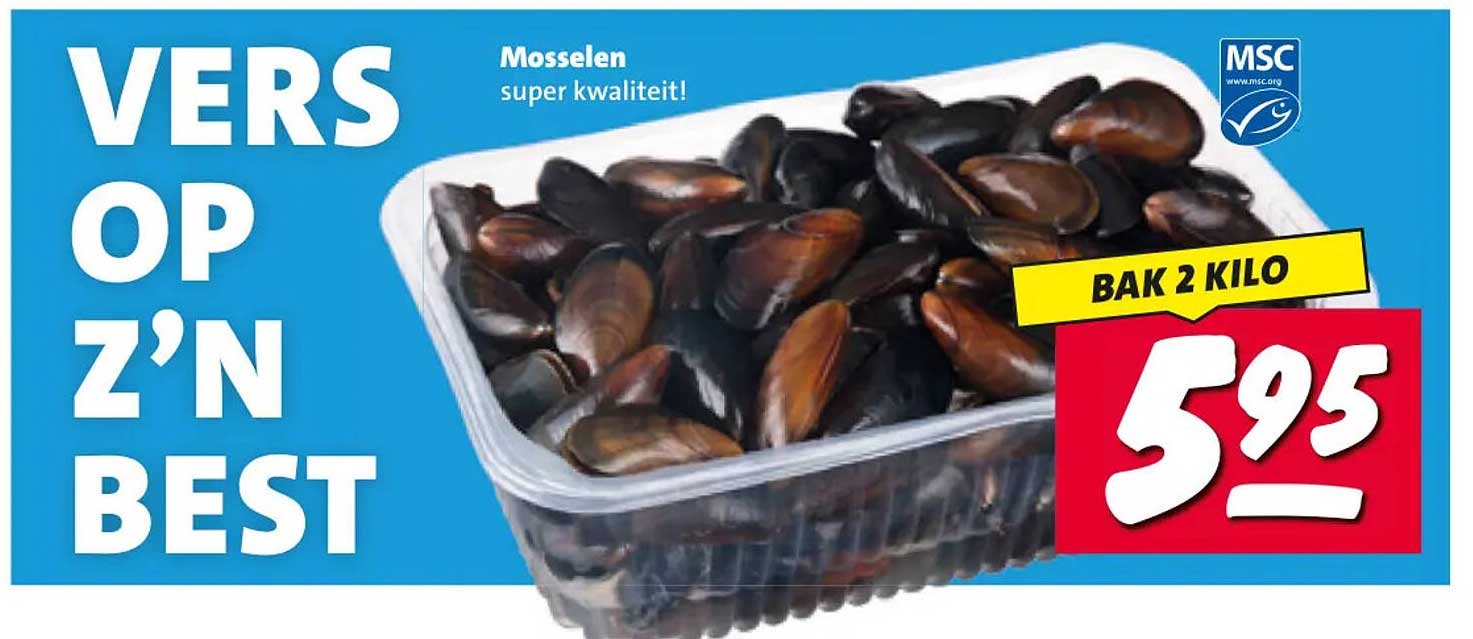 Mosselen super kwaliteit! BAK 2 KILO