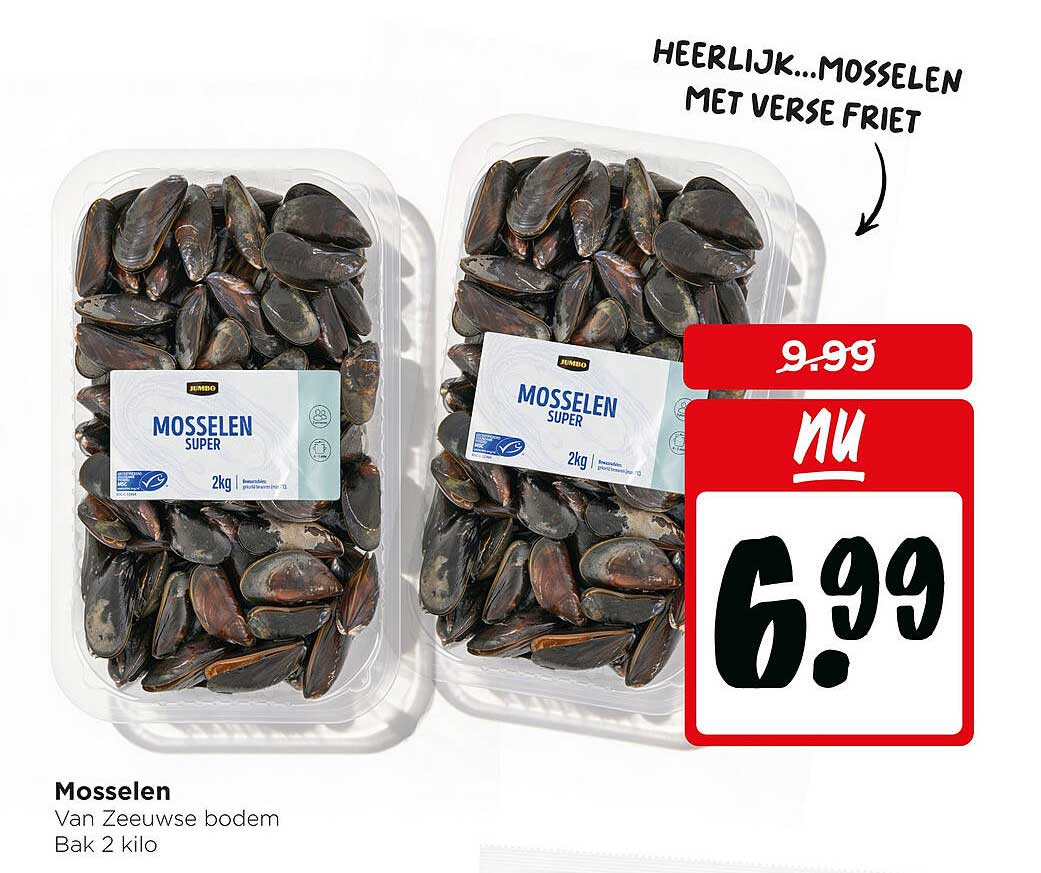Mosselen Van Zeeuwse bodem Bak 2 kilo
