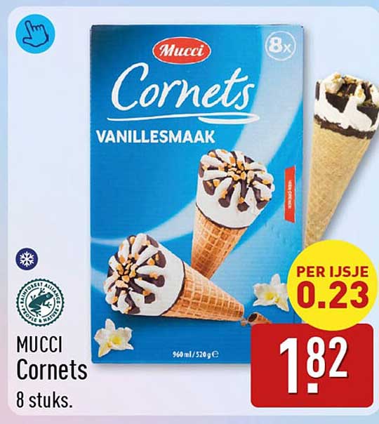 Mucci Cornets Vanillesmaak 8 stuks