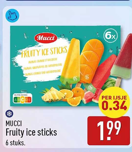 MUCCI Fruity ice sticks 6 stuks