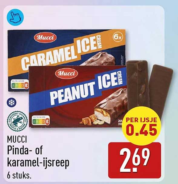 MUCCI Pinda- of karamel-ijsreep 6 stuks