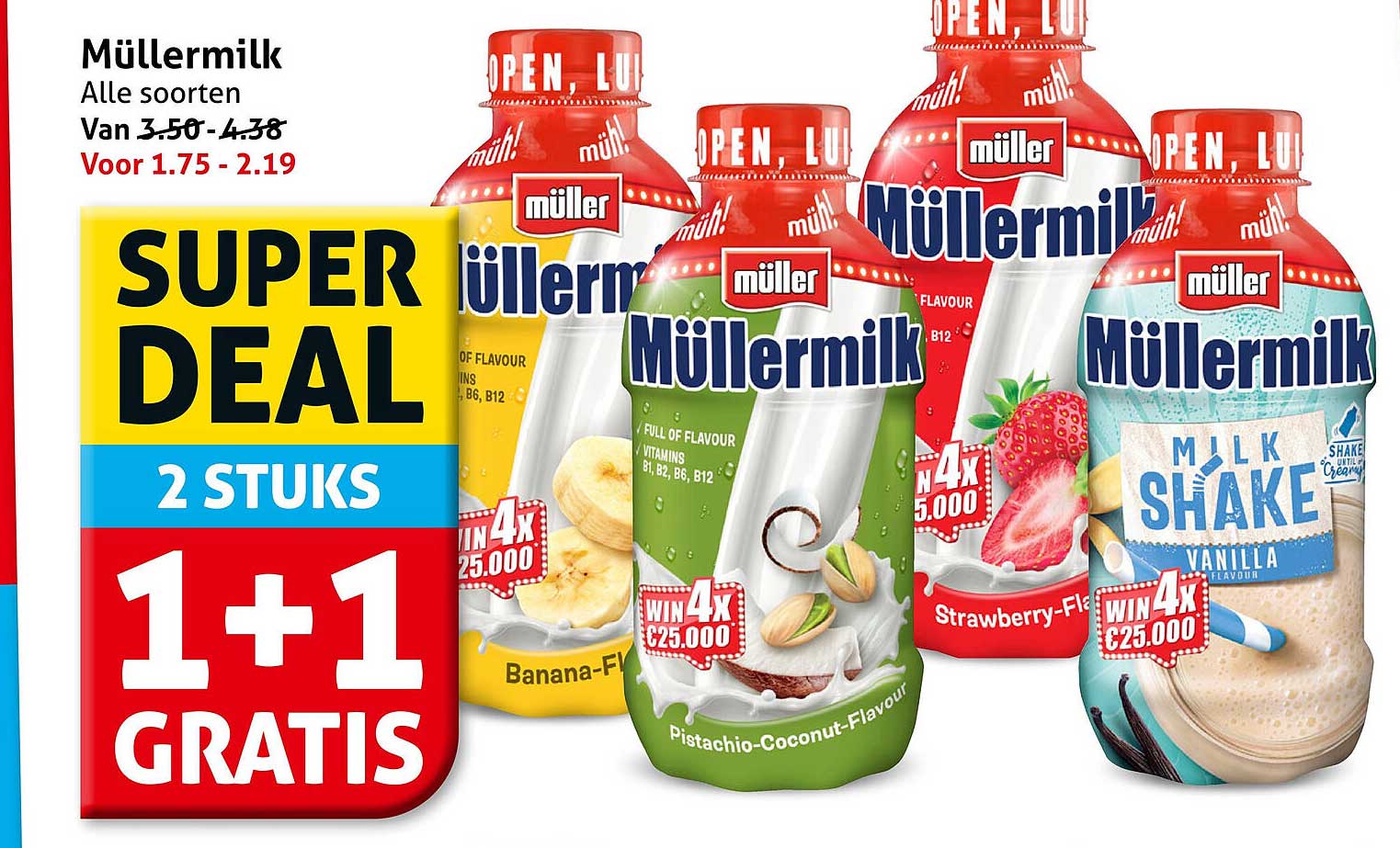 Müllermilk Alle soorten 1+1 gratis