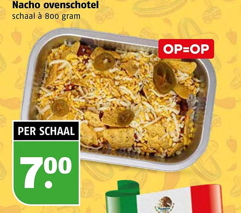 Nacho ovenschotel schaal à 800 gram OP=OP