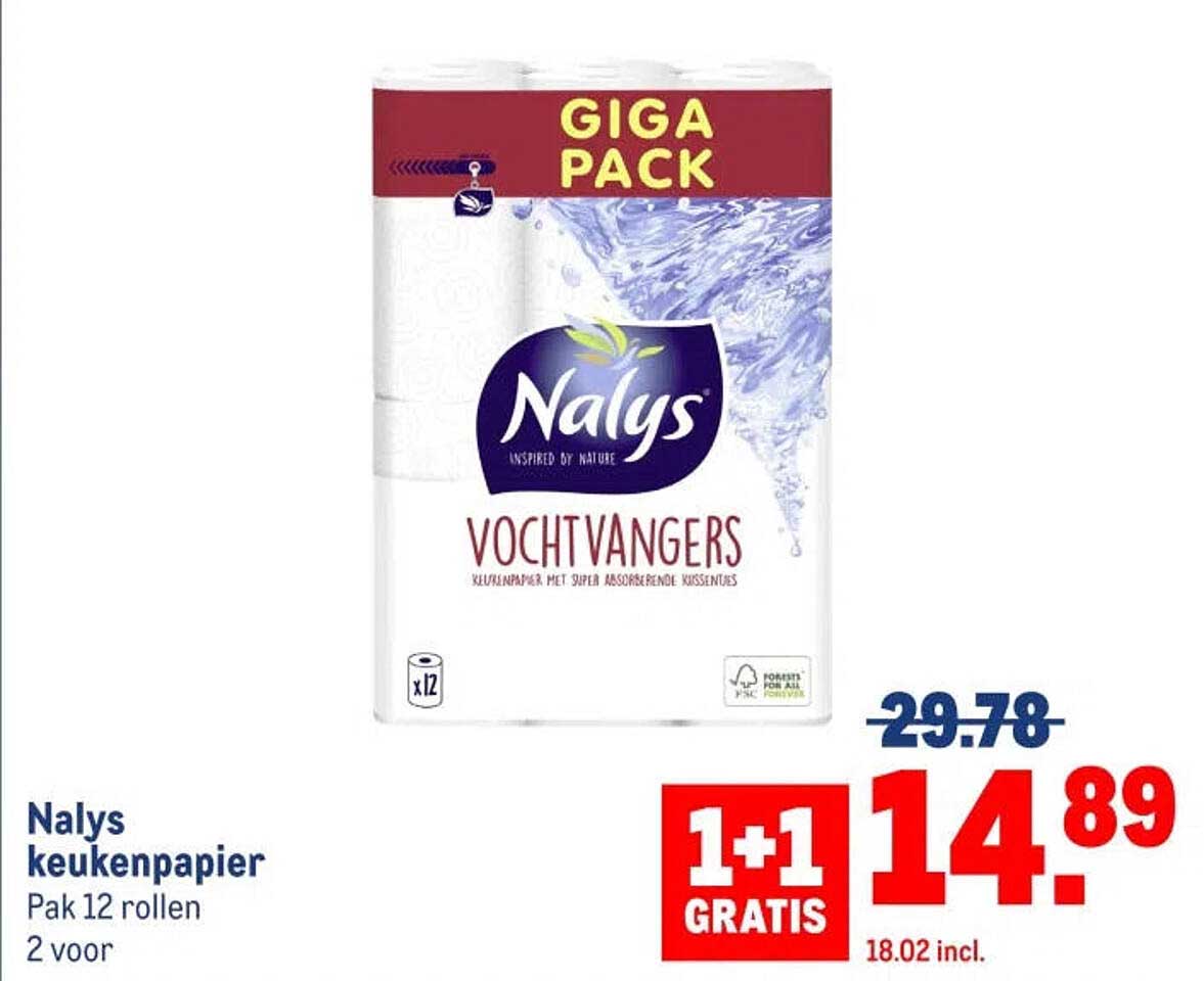Naly's keukenpapier 1+1 GRATIS