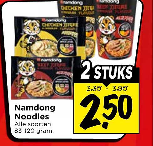 Namdong Noodles Alle soorten 83-120 gram. 2 STUKS