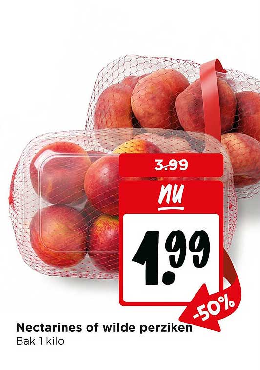 Nectarines of wilde perziken Bak 1 kilo -50%