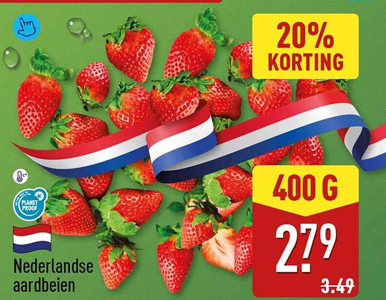 Nederlandse aardbeien 20% korting