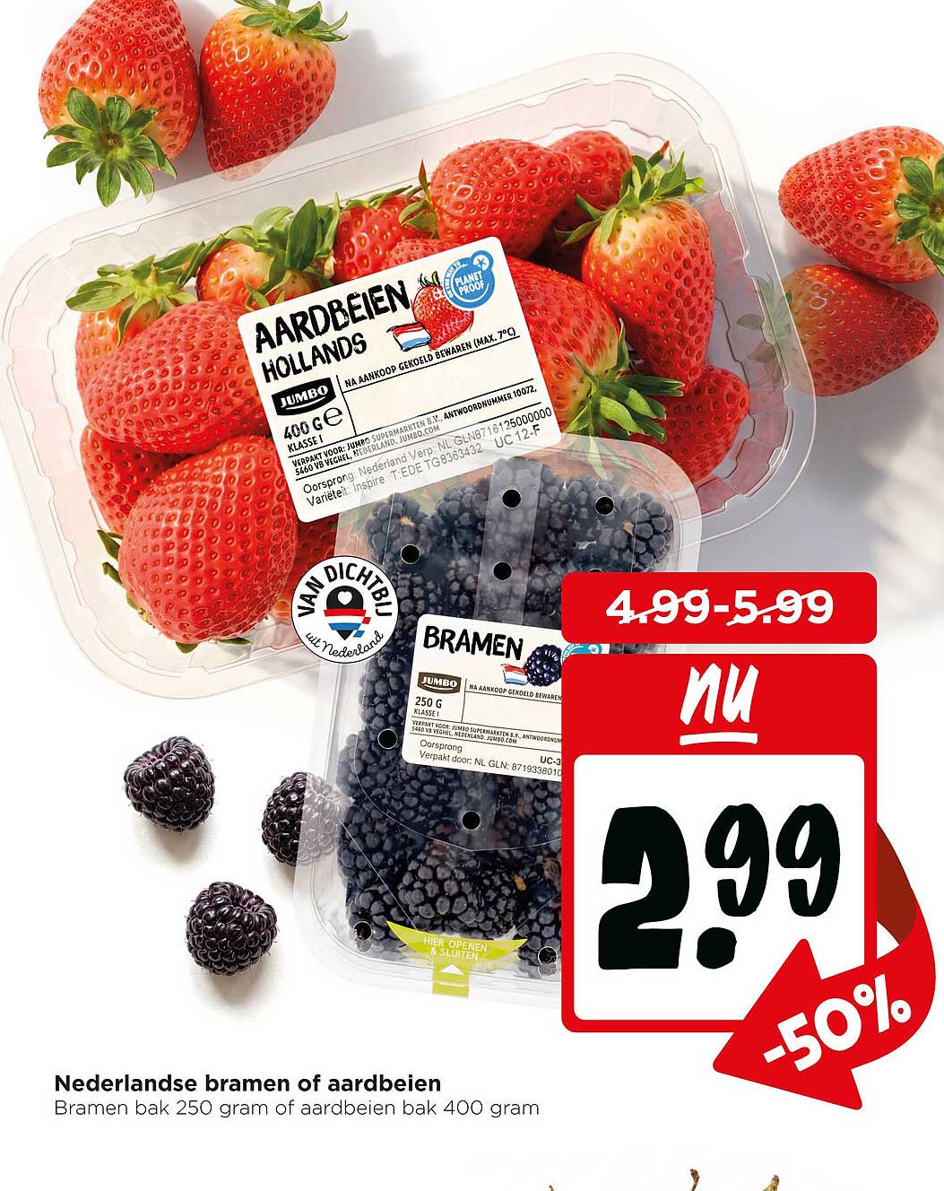 Nederlandse bramen of aardbeien -50%