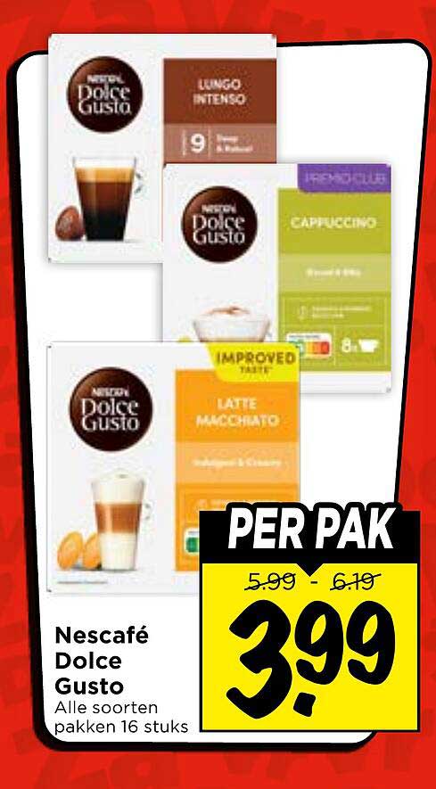 Nescafé Dolce Gusto Alle soorten pakken 16 stuks PER PAK