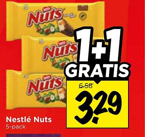 Nestlé Nuts 5-pack 1+1 gratis