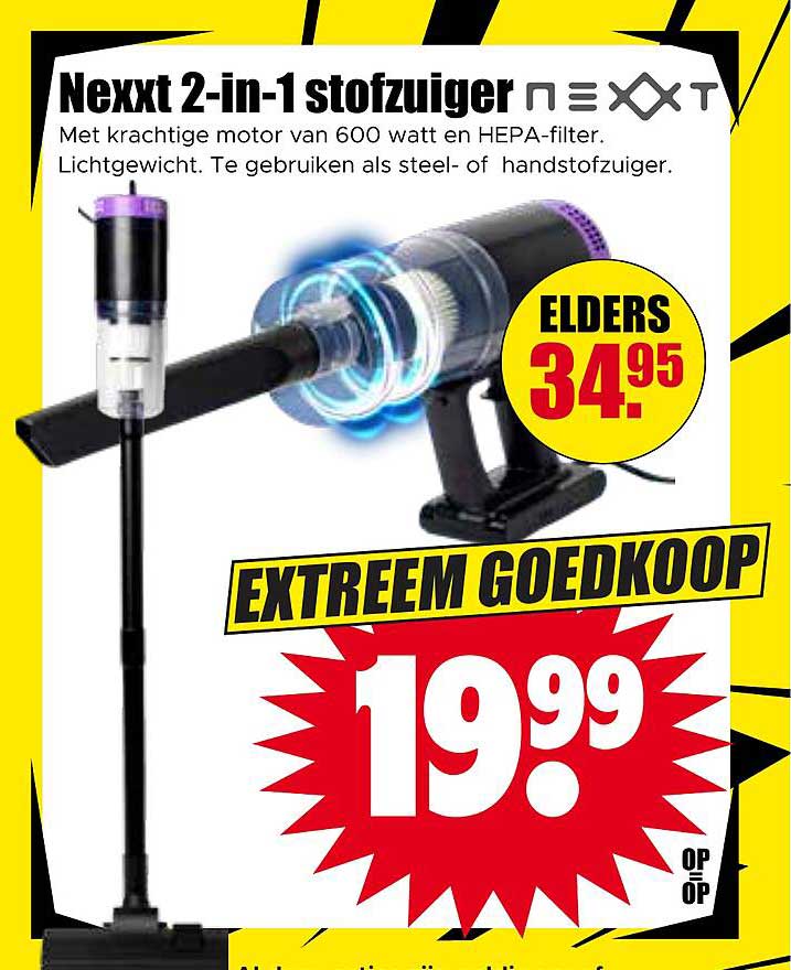 Nexxt 2-in-1 stofzuiger