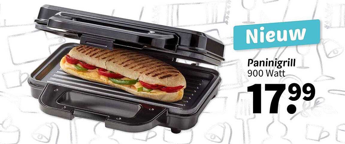 Nieuw Paninigrill 900 Watt