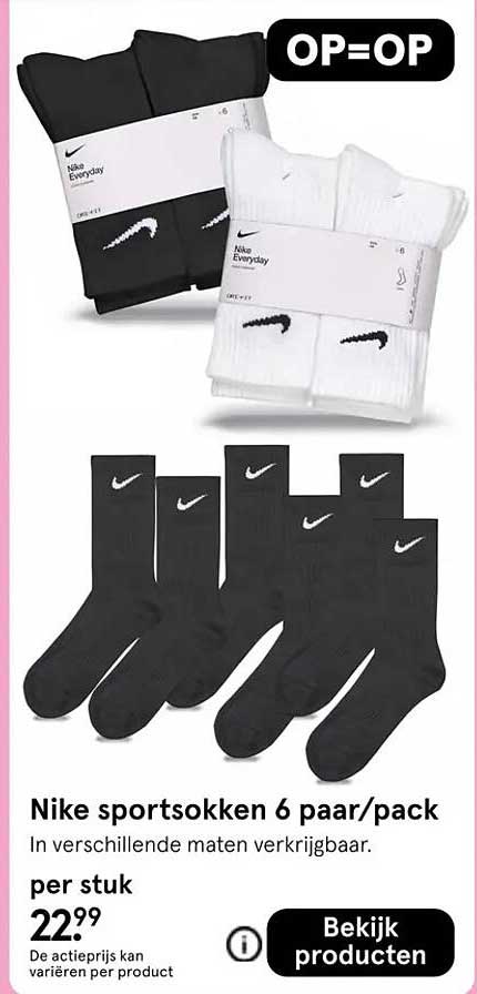 Nike sportsokken 6 paar/pack