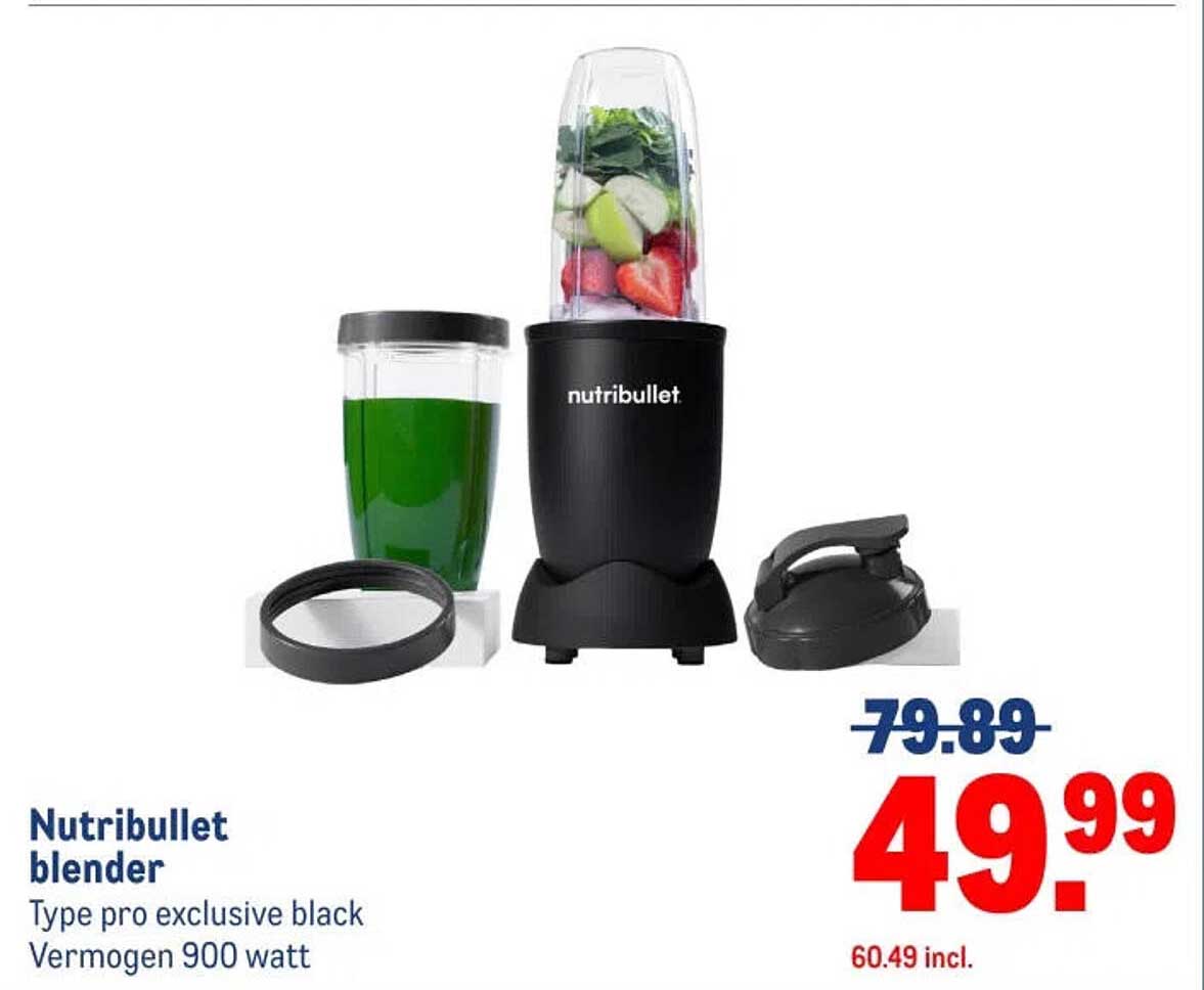 Nutribullet blender Type pro exclusive black Vermogen 900 watt