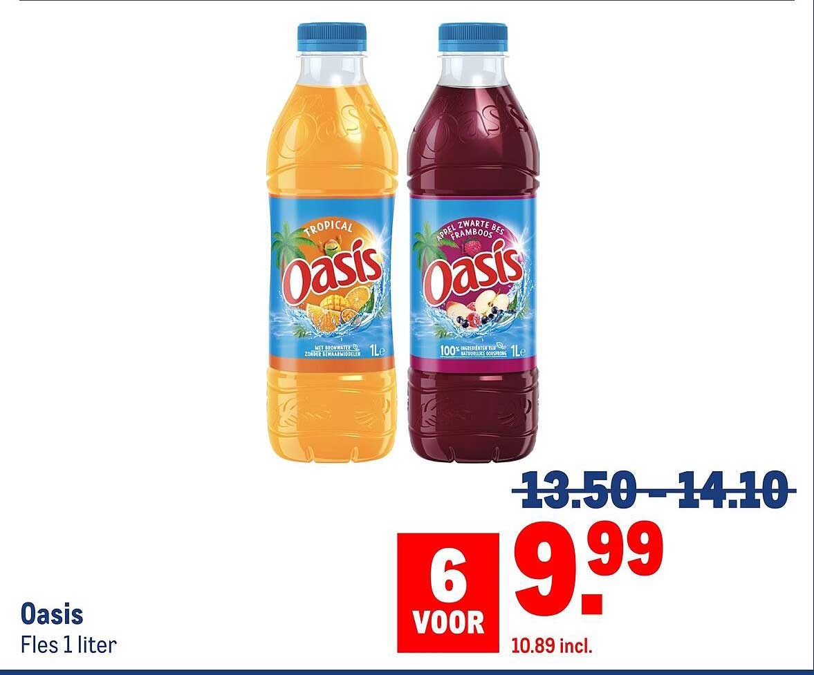 Oasis Fles 1 liter 6 voor