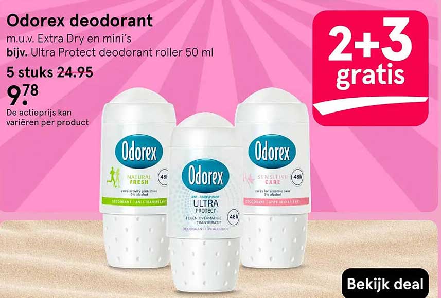 Odorex deodorant 2+3 gratis