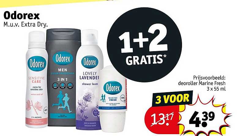 Odorex M.u.v. Extra Dry. 1+2 GRATIS*