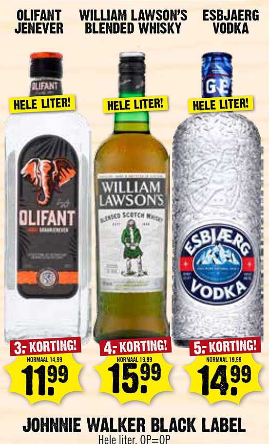 OLIFANT JENEVER HELE LITER! 3:- KORTING!