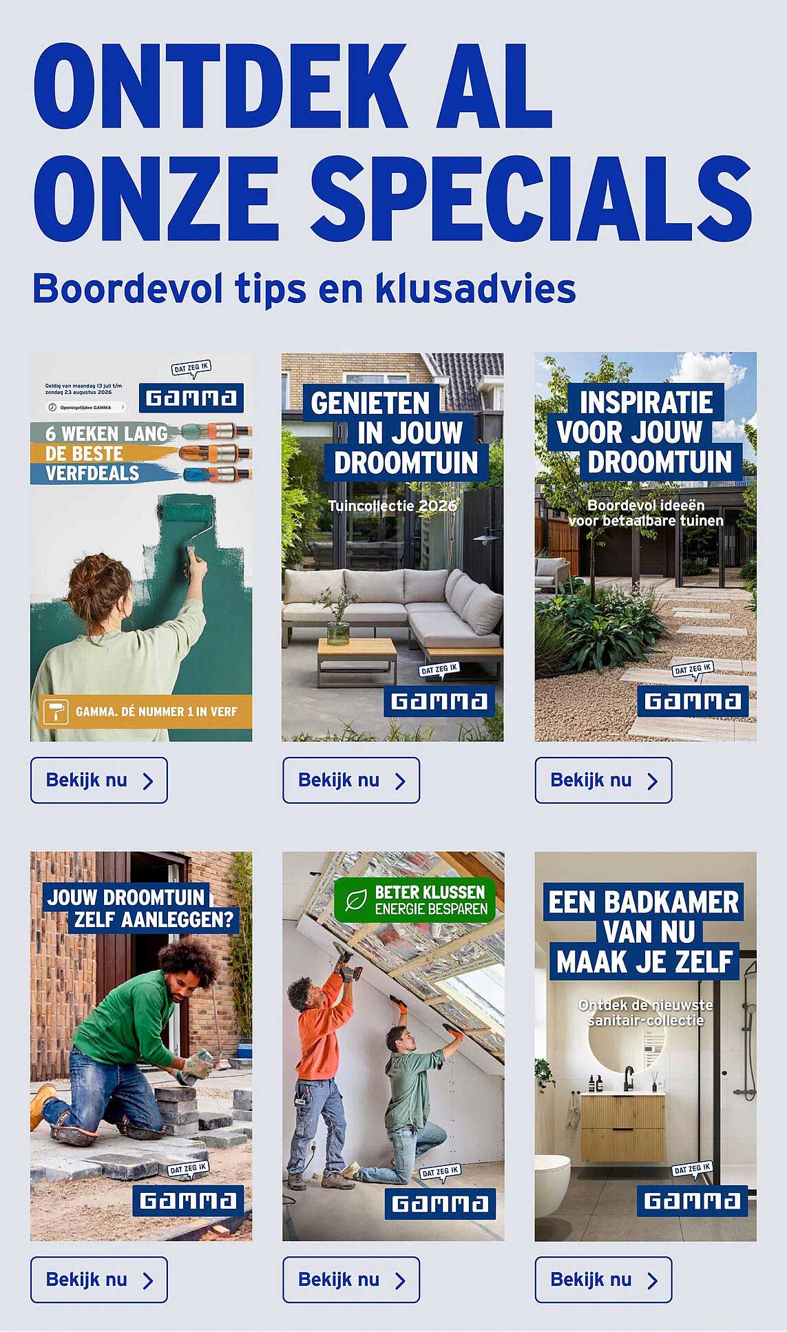 ONTDEK AL ONZE SPECIALS