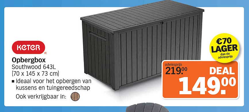 Opbergbox Southwood 643L (70 x 145 x 73 cm)