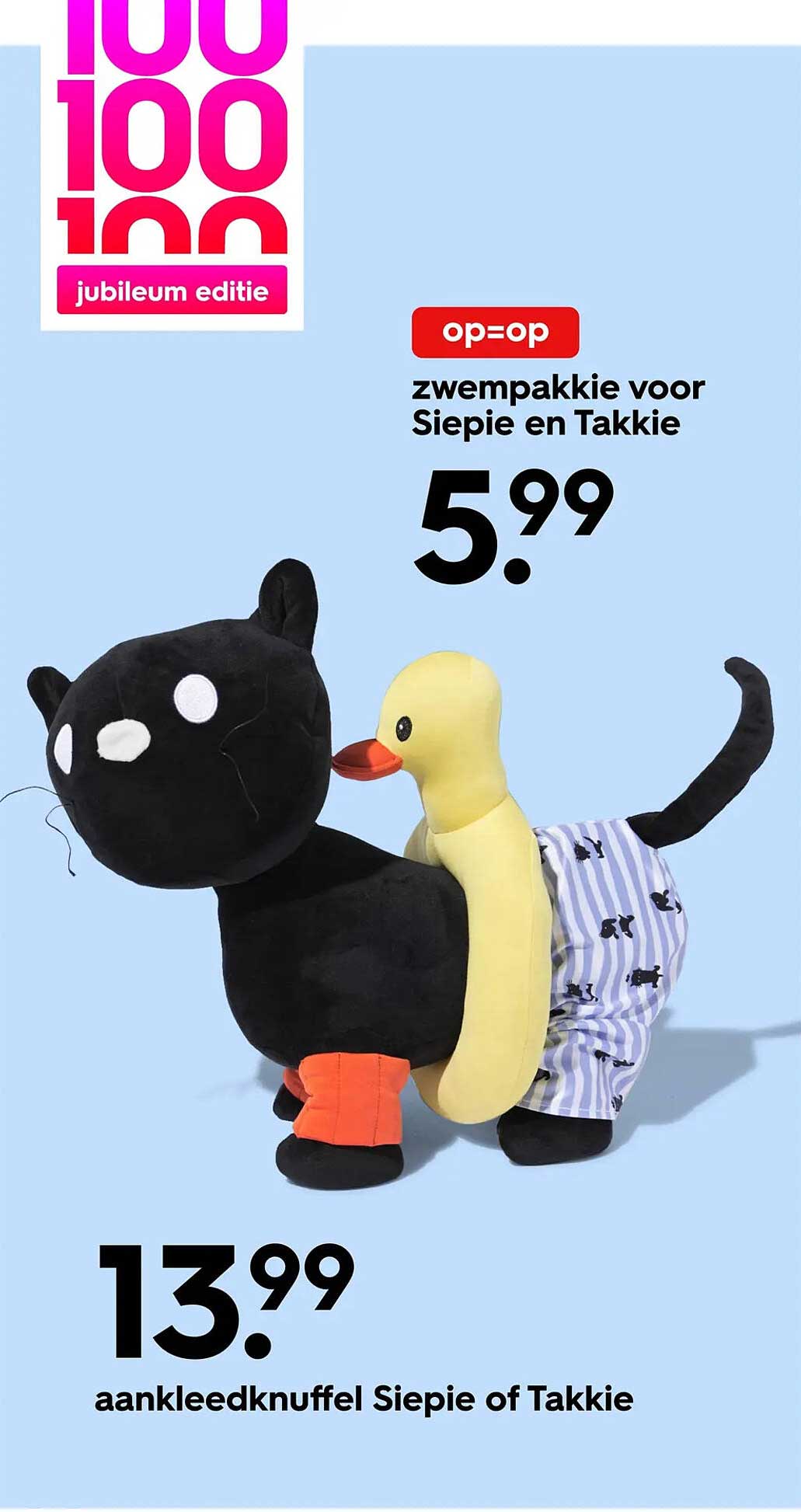 op=op zwempakje voor Siepie en Takkie