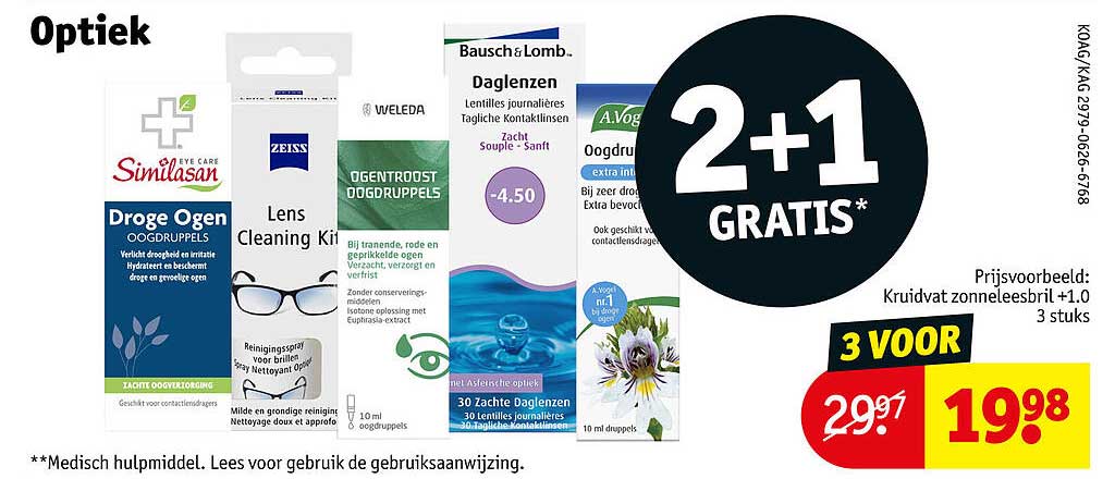Optiek 2+1 GRATIS*