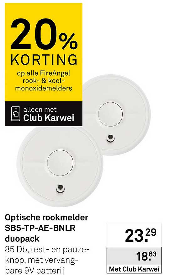 Optische rookmelder SB5-TP-AE-BNLR duopack 20% KORTING